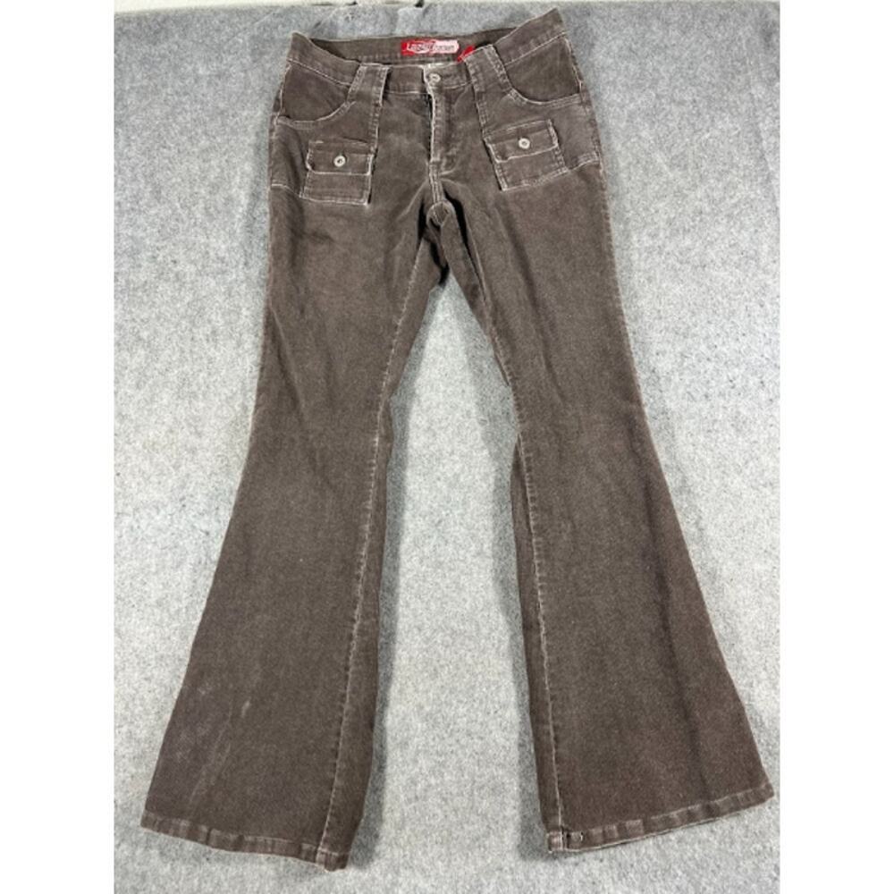 VTG Y2K Lazer Jeans Corduroy Pants Women 7 Brown Bell Bottom Flared Indie Grunge
